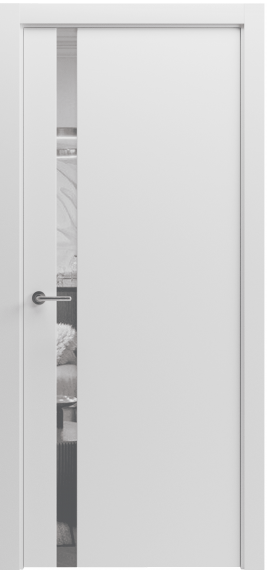 МЕЖКОМНАТНЫЕ ДВЕРИ RODOS "РОДОС" Paint-6 глухое, белый мат АКР, с стеклянной вставкой