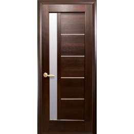 МІЖКІМНАТНІ ДВЕРІ НОВИЙ СТИЛЬ Ностра Грета з склом сатін в кольорі Каштан