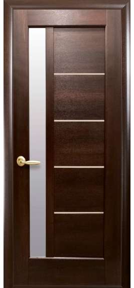 МІЖКІМНАТНІ ДВЕРІ НОВИЙ СТИЛЬ Ностра Грета з склом сатін в кольорі Каштан
